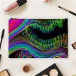 Aurora Wave Colorful Space Line Light Neon Visual Cortex Plate Cosmetic Bag (Large)  Front