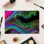 Aurora Wave Colorful Space Line Light Neon Visual Cortex Plate Cosmetic Bag (Large)  Back