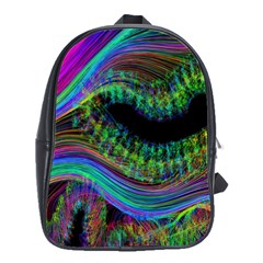 Aurora Wave Colorful Space Line Light Neon Visual Cortex Plate School Bag (large) by Mariart