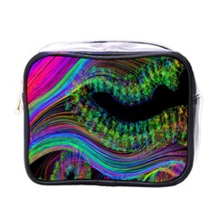 Aurora Wave Colorful Space Line Light Neon Visual Cortex Plate Mini Toiletries Bags by Mariart