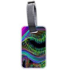 Aurora Wave Colorful Space Line Light Neon Visual Cortex Plate Luggage Tags (two Sides) by Mariart