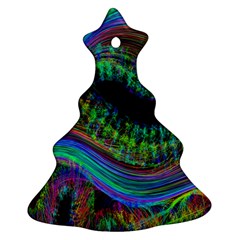 Aurora Wave Colorful Space Line Light Neon Visual Cortex Plate Ornament (christmas Tree)  by Mariart