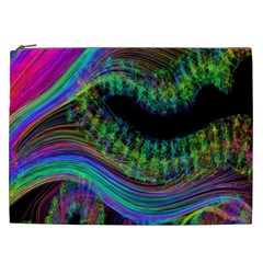 Aurora Wave Colorful Space Line Light Neon Visual Cortex Plate Cosmetic Bag (xxl) 