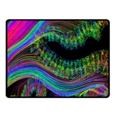 Aurora Wave Colorful Space Line Light Neon Visual Cortex Plate Double Sided Fleece Blanket (small)  by Mariart