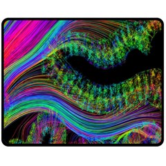 Aurora Wave Colorful Space Line Light Neon Visual Cortex Plate Double Sided Fleece Blanket (medium) 