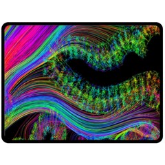 Aurora Wave Colorful Space Line Light Neon Visual Cortex Plate Double Sided Fleece Blanket (large) 