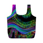 Aurora Wave Colorful Space Line Light Neon Visual Cortex Plate Full Print Recycle Bags (M)  Front