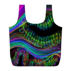 Aurora Wave Colorful Space Line Light Neon Visual Cortex Plate Full Print Recycle Bags (l)  by Mariart