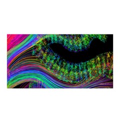 Aurora Wave Colorful Space Line Light Neon Visual Cortex Plate Satin Wrap by Mariart