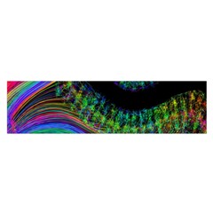 Aurora Wave Colorful Space Line Light Neon Visual Cortex Plate Satin Scarf (oblong) by Mariart