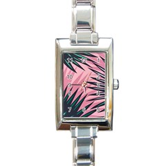 Graciela Detail Petticoat Palm Pink Green Rectangle Italian Charm Watch