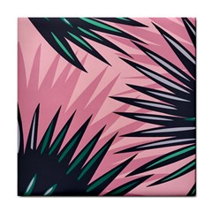 Graciela Detail Petticoat Palm Pink Green Tile Coasters by Mariart