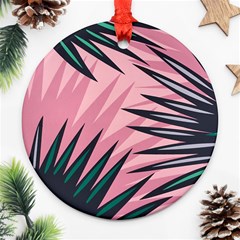 Graciela Detail Petticoat Palm Pink Green Ornament (Round)