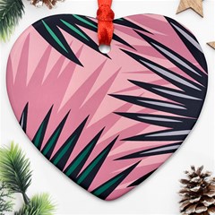 Graciela Detail Petticoat Palm Pink Green Ornament (Heart)