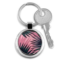 Graciela Detail Petticoat Palm Pink Green Key Chains (Round) 