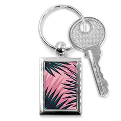 Graciela Detail Petticoat Palm Pink Green Key Chains (Rectangle) 