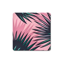 Graciela Detail Petticoat Palm Pink Green Square Magnet by Mariart