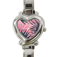 Graciela Detail Petticoat Palm Pink Green Heart Italian Charm Watch