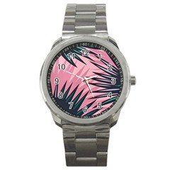 Graciela Detail Petticoat Palm Pink Green Sport Metal Watch