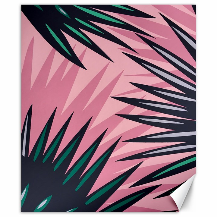 Graciela Detail Petticoat Palm Pink Green Canvas 8  x 10 