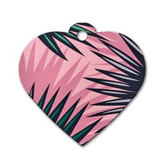 Graciela Detail Petticoat Palm Pink Green Dog Tag Heart (One Side)