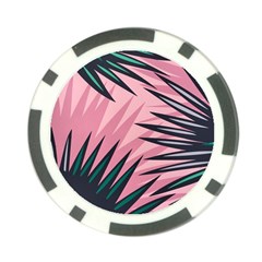 Graciela Detail Petticoat Palm Pink Green Poker Chip Card Guard