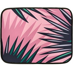 Graciela Detail Petticoat Palm Pink Green Double Sided Fleece Blanket (Mini) 