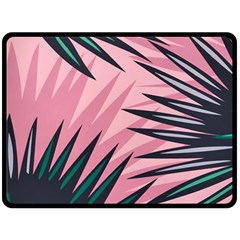 Graciela Detail Petticoat Palm Pink Green Fleece Blanket (Large) 