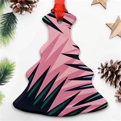 Graciela Detail Petticoat Palm Pink Green Christmas Tree Ornament (Two Sides)