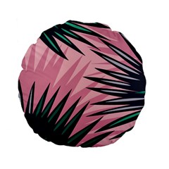 Graciela Detail Petticoat Palm Pink Green Standard 15  Premium Flano Round Cushions