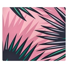 Graciela Detail Petticoat Palm Pink Green Double Sided Flano Blanket (Small) 