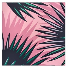 Graciela Detail Petticoat Palm Pink Green Large Satin Scarf (Square)