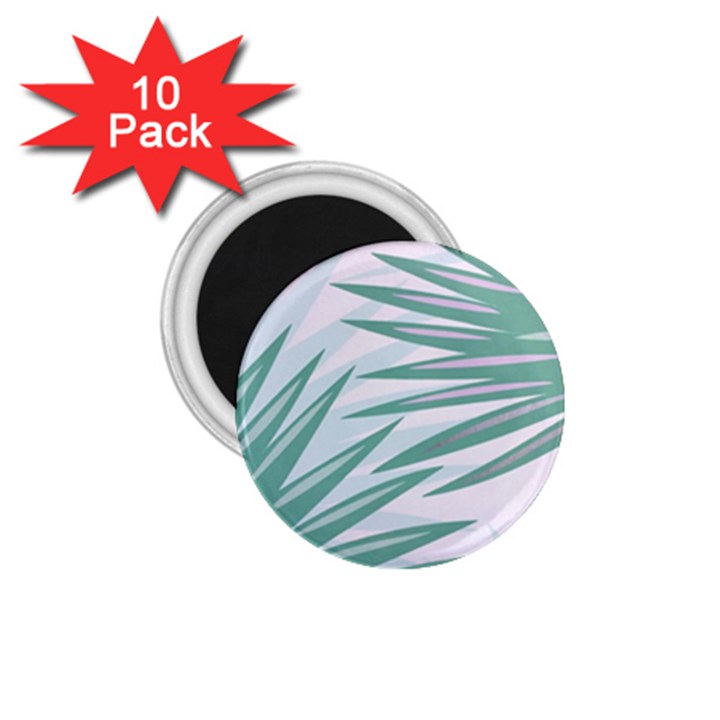 Graciela Detail Petticoat Palm Pink Green Gray 1.75  Magnets (10 pack) 