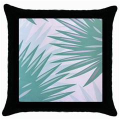 Graciela Detail Petticoat Palm Pink Green Gray Throw Pillow Case (black)