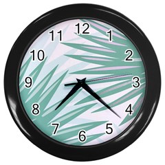 Graciela Detail Petticoat Palm Pink Green Gray Wall Clocks (black)