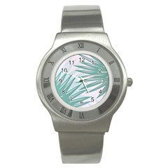 Graciela Detail Petticoat Palm Pink Green Gray Stainless Steel Watch