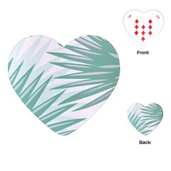 Graciela Detail Petticoat Palm Pink Green Gray Playing Cards (heart)  by Mariart