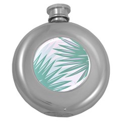 Graciela Detail Petticoat Palm Pink Green Gray Round Hip Flask (5 Oz) by Mariart