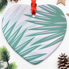 Graciela Detail Petticoat Palm Pink Green Gray Heart Ornament (two Sides) by Mariart