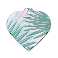 Graciela Detail Petticoat Palm Pink Green Gray Dog Tag Heart (two Sides) by Mariart