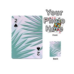 Graciela Detail Petticoat Palm Pink Green Gray Playing Cards 54 (mini) 