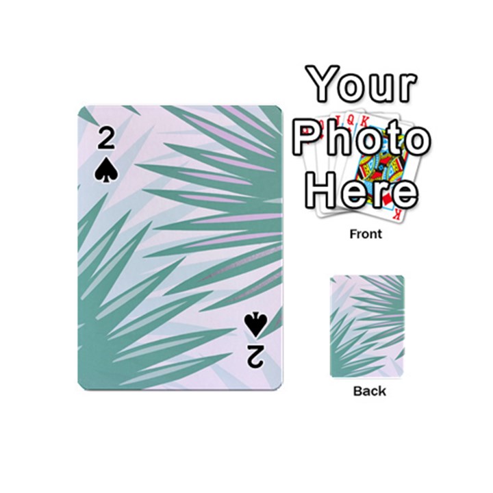 Graciela Detail Petticoat Palm Pink Green Gray Playing Cards 54 (Mini) 