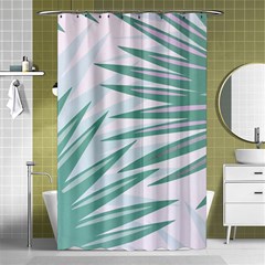 Graciela Detail Petticoat Palm Pink Green Gray Shower Curtain 48  X 72  (small)  by Mariart