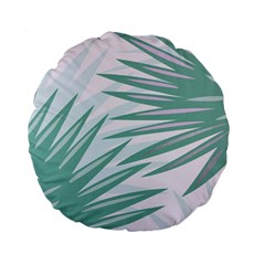 Graciela Detail Petticoat Palm Pink Green Gray Standard 15  Premium Flano Round Cushions