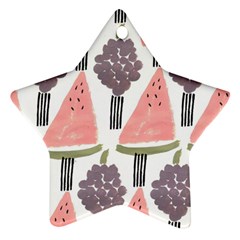 Grapes Watermelon Fruit Patterns Bouffants Broken Hearts Ornament (star) by Mariart