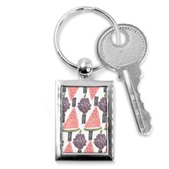 Grapes Watermelon Fruit Patterns Bouffants Broken Hearts Key Chains (rectangle)  by Mariart