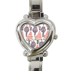 Grapes Watermelon Fruit Patterns Bouffants Broken Hearts Heart Italian Charm Watch