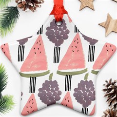 Grapes Watermelon Fruit Patterns Bouffants Broken Hearts Star Ornament (two Sides) by Mariart