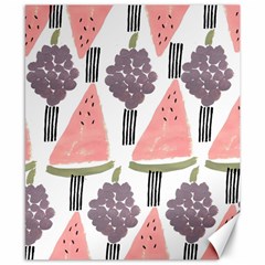 Grapes Watermelon Fruit Patterns Bouffants Broken Hearts Canvas 8  X 10 