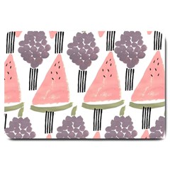 Grapes Watermelon Fruit Patterns Bouffants Broken Hearts Large Doormat  by Mariart